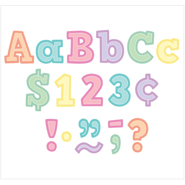 Teacher Created Resources Letters Combo Pack, 4in, Pastel Pop Bold Block, 230 Per Pack, Set Of 2 Packs