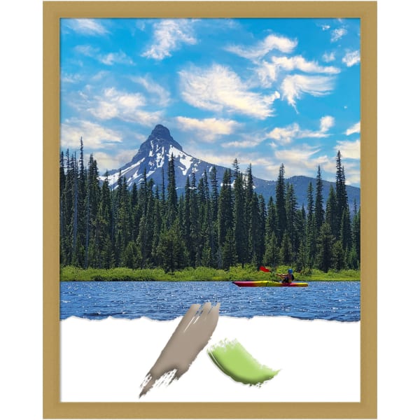 Amanti Art Grace Narrow Picture Frame, 24in x 30in, Opening Size 22in x 28in, Brushed Gold