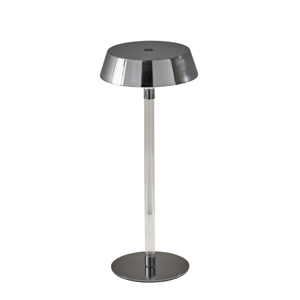 Adesso Orla LED Cordless Table Lamp, Shiny Chrome/Clear Acrylic