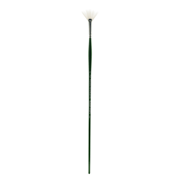Princeton Synthetic Bristle Oil And Acrylic Paint Brush 6100, Size 2, Fan Bristle, Synthetic, Green