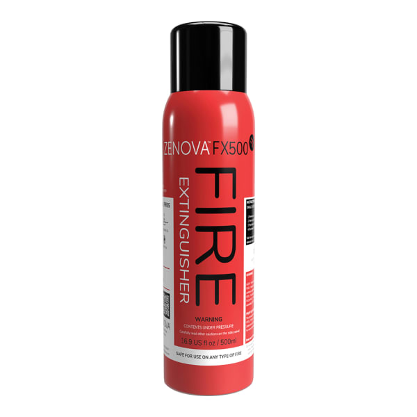 Zenova FX500 Fire-Extinguishing Aerosol Spray, 8-3/4inH x 2-1/2inW x 2-1/2inD, Red