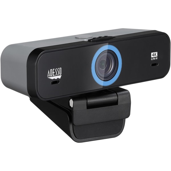 Adesso CyberTrack K4 Webcam - 8 Megapixel - 30 fps - USB 2.0 - 1 Each - 3840 x 2160 Video - CMOS Sensor - Fixed Focus - 120 deg. Angle - Microphone - Monitor, Notebook, TV - Windows 10