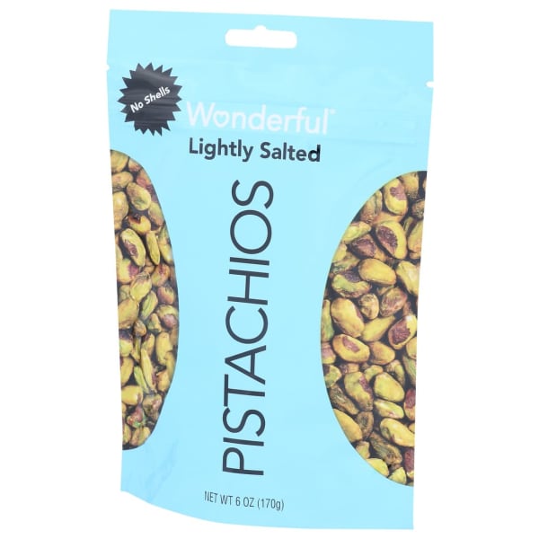 Wonderful Pistachios No Shells Pistachios Pouches, Roasted & Lightly Salted, 6 Oz, Total Qty 10