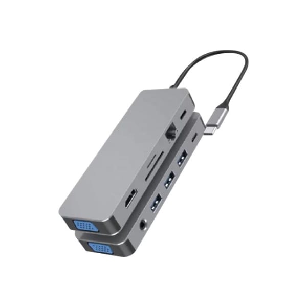 B3E 11-in-1 USB-C Hub - Docking station - USB-C - VGA, DP - 1GbE
