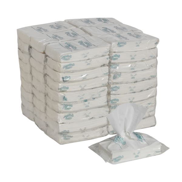 Angel Soft Professional Series Polyflex 2-Ply Facial Tissue, 96 Sheets Per Pack, Case Of 54 Packs
