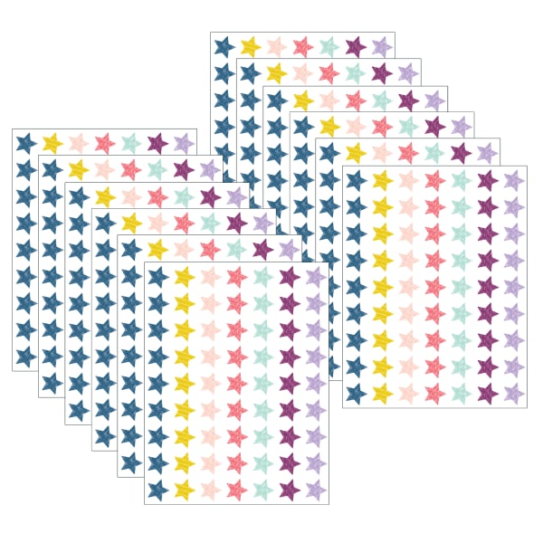 Teacher Created Resources Mini Stickers, Oh Happy Day Stars, 377 Stickers Per Pack, Set Of 12 Packs