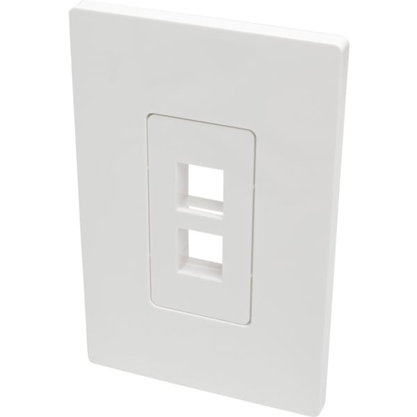 Eaton Tripp Lite Series Single-Gang 2-Port Wall Plate Keystone Cat5/Cat6 USB HDMI Dport RCA - Faceplate - white - 1-gang - 2 ports - TAA Compliant