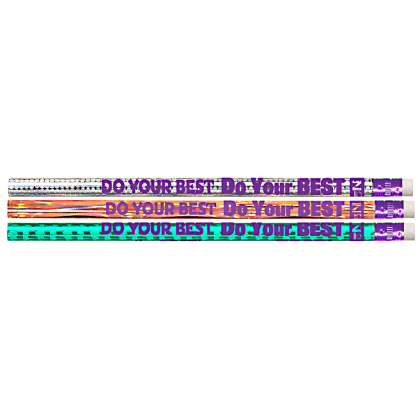 Musgrave Pencil Co. Inc. Motivational Pencils, Do Your Best On The Test, 12 Pencils Per Pack, Set Of 12 Packs