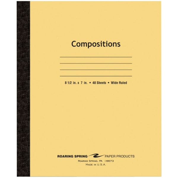Roaring Spring Composition Notebook, 7in x 8-1/2in, 48 Sheets, Manila