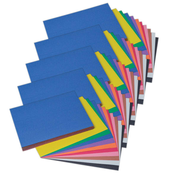 Prang Construction Paper, Medium Weight, 9in x 12in, 10 Assorted Colors, 100 Sheets Per Pack, Set Of 5 Packs