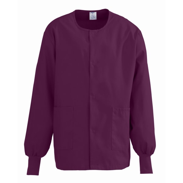 Medline ComfortEase Unisex Warm-Up Scrub Jacket, 3X, Wine