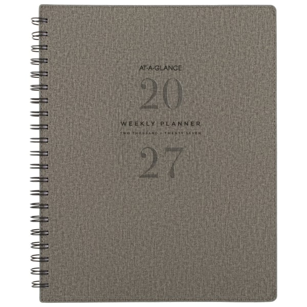 AT-A-GLANCE Signature Collection 2027 Weekly Monthly Planner, Gray, Large, 8 1/2in x 11in