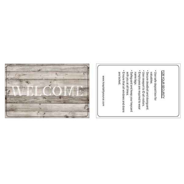 Hospitality Source RFID Welcome Key Cards, Vintage Beach Wood, Set Of 200 Key Cards