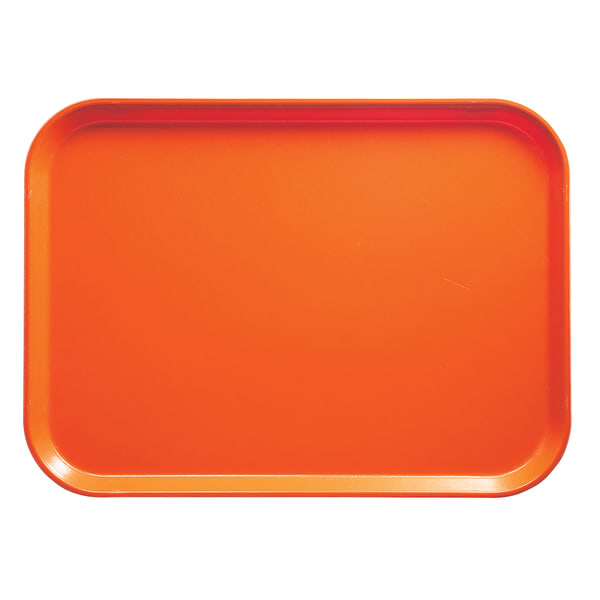 Cambro Camtray Rectangular Serving Trays, 14in x 18in, Citrus Orange, Pack Of 12 Trays