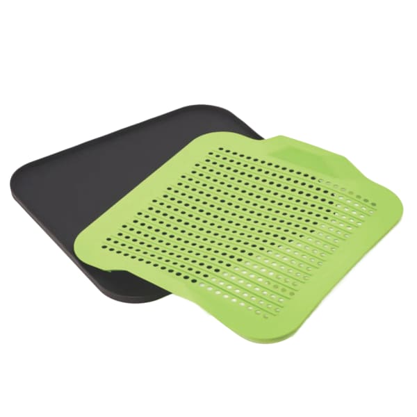 Better Houseware 2-Piece Silicone Drying Mat, 1inH x 15-1/8inW x 14-3/8inD, Black/Green