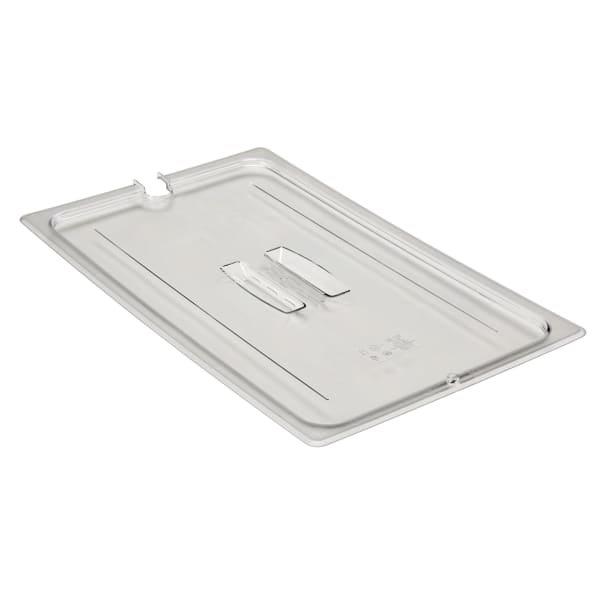 Cambro Camwear 1/1 Notched Food Pan Lids With Handles, Clear, Set Of 6 Lids