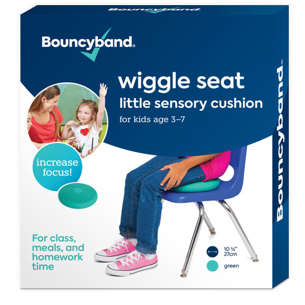 Bouncyband Little Wiggle Seat Sensory Cushion, PVC, 2-5/16inH x 10-5/8inW x 10-5/8inD, Mint