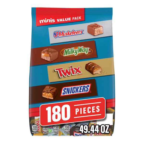 Mars Minis Variety Pack, 49.44 Oz, Pack Of 180 Pieces