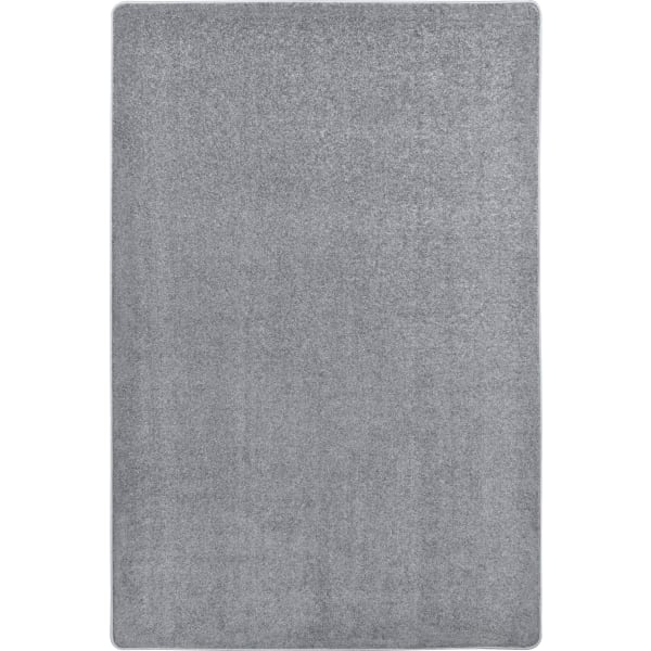 Joy Carpets Kid Essentials Solid Color Rectangle Area Rug, Endurance, 4ft x 6ft, Silver