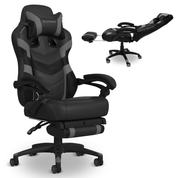 Respawn 110 Pro Ergonomic Bonded Leather Computer Gaming Chair, Black/Gray
