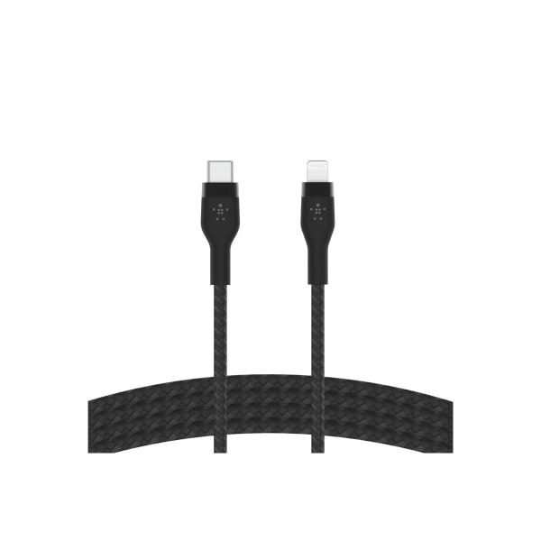 Belkin BoostCharge Pro Flex Braided USB-C To Lightning Cable, 2M/6.6ft, Black