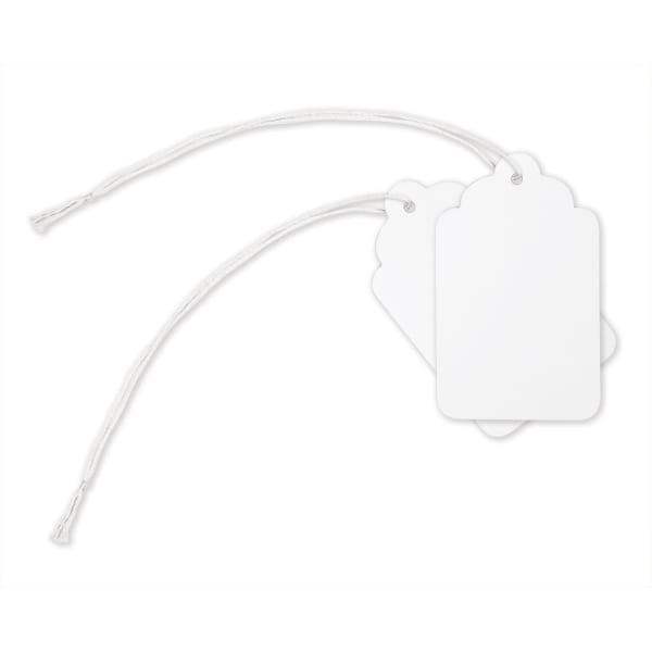 Office Depot Brand Merchandise Tags, Size 2, 0.75in x 1.13in, White, Pack Of 100