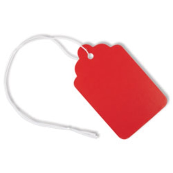 Office Depot Brand Merchandise Tags, Size 8, 1.69in x 2.75in, Red, Pack Of 50