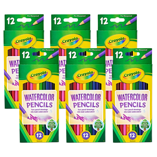 Crayola Watercolor Pencils, 12 Per Box, Set Of 6 Boxes