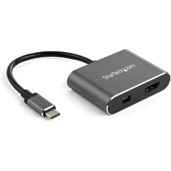 StarTech.com USB C Multiport Video Adapter - 4K 60Hz USB-C to HDMI 2.0 or Mini DisplayPort 1.2 Monitor Display Adapter - HBR2 HDR - 2-in-1 USB-C multiport video adapter 4K 60Hz Mini DisplayPort 1.2 or HDMI 2.0 - USB C to HDMI (HDR)/mDP 1.2 (HBR2)