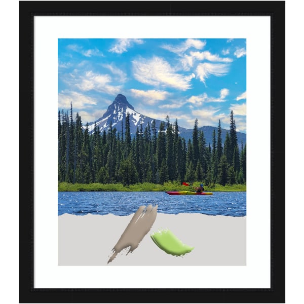 Amanti Art Narrow Picture Frame, Opening Size 20in x 24in, Matted To 16in x 20in, 22in x 26in, Avon Black