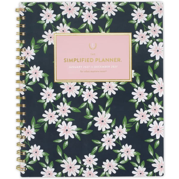 Simplified by Emily Ley for AT-A-GLANCE 2027 Weekly Monthly Planner, Berry Floral, Large, 8 1/2in x 11in