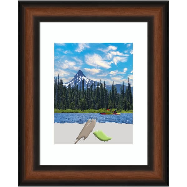 Amanti Art Yale Picture Frame, 14in x 17in, Opening Size 11in x 14in (Matted To 8in x 10in), Walnut
