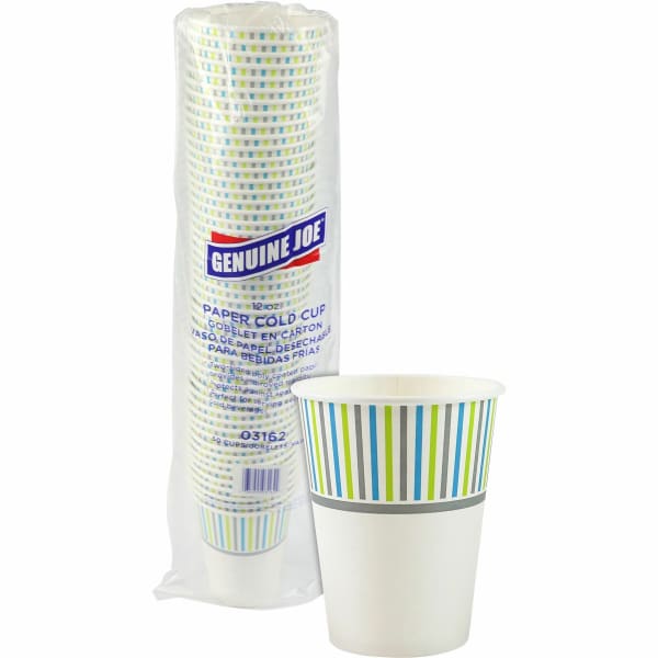 Genuine Joe 12 oz Cold Cups - 12 fl oz - Paper - Cold Drink, Beverage - 50 / Pack
