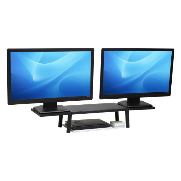 Mind Reader Extendable Dual Monitor Stand Desktop Riser, 5-1/2inH x 9inW x 31-1/2inD, Black, Total Qty 1