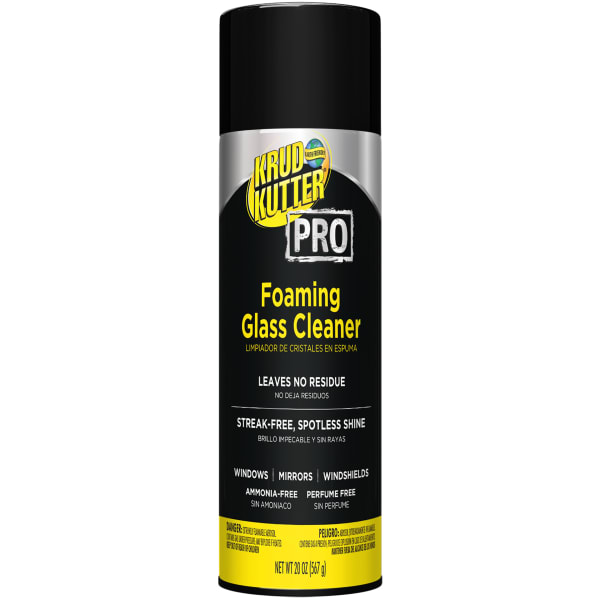 Krud Kutter Pro Glass Cleaner, Foaming Aerosol, 20 Oz, Pack Of 12 Cans