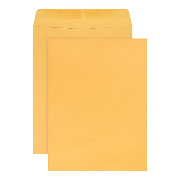 Office Depot Brand  9in x 12in Manila Catalog Envelopes, Gummed Seal, Brown Kraft, Box Of 100