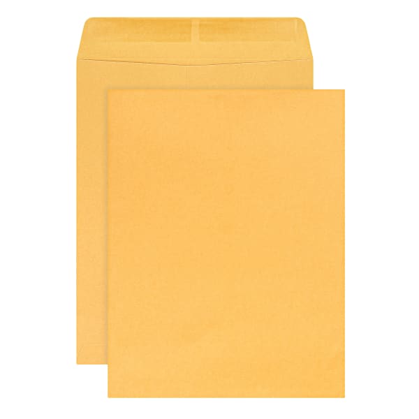 Office Depot Brand 10in x 13in Manila Catalog Envelopes, Gummed Seal, Brown Kraft, Box Of 100