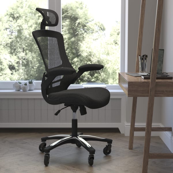 Flash Furniture Kelista Ergonomic Mesh High-Back Swivel Executive Office Chair, Black