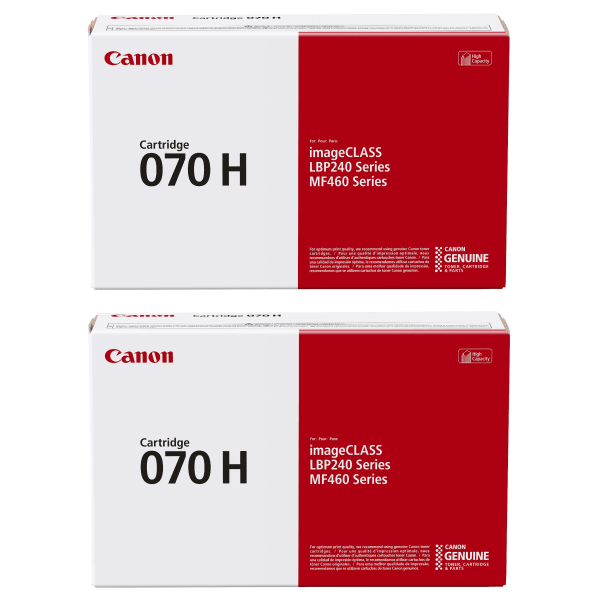 Canon 070 Black High Yield Toner Cartridges, Pack Of 2 Cartridges, 5640C001