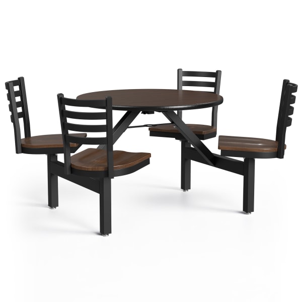 Palmer Hamilton Covey Indoor Cluster Table With 4 Seats, 29in x 54in, Montana Walnut/Walnut