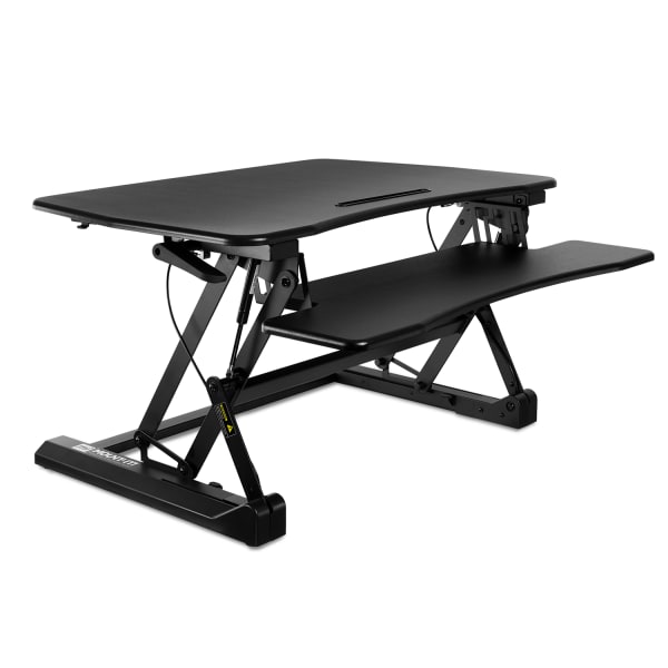 Mount-It! MI-7955 Height-Adjustable Standing Desk Riser, 6inH x 35.5inW x 9inD, Black