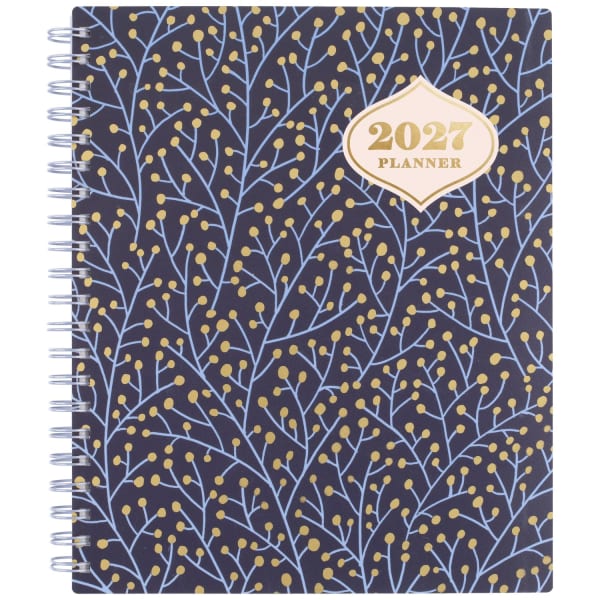 CatCoq for Mead 2027 Weekly Monthly Planner, Berry Branches, Large, 8 1/2in x 11in