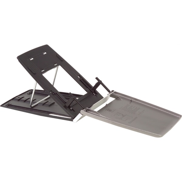Bakker Elkhuizen Ergo-Q 330 Portable Notebook Stand - Up to 17in Screen Support - 0.51in Height x 8.98in Width x 12.20in Depth - Desktop - ABS Plastic, Rubber - Anthracite