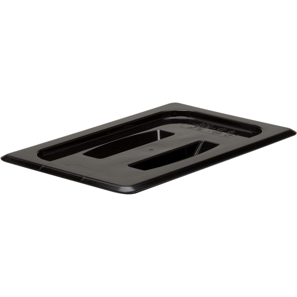 Cambro Camwear 1/4 Food Pan Lids With Handles, Black, Set Of 6 Lids