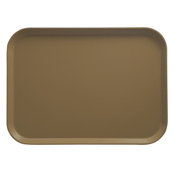 Cambro Camtray Rectangular Serving Trays, 14in x 18in, Bay Leaf Brown, Pack Of 12 Trays