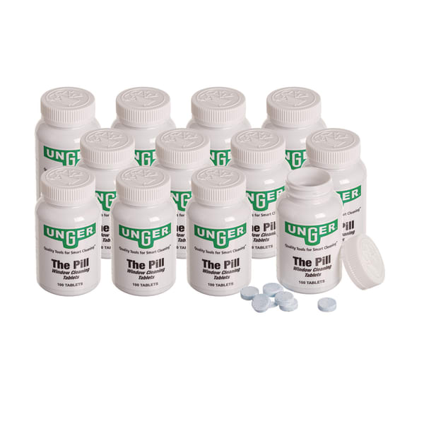 Unger Pill Window Cleaning Tablets, 100/Bottle, 12/Carton