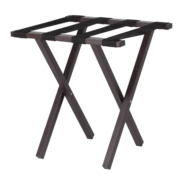 Hospitality 1 Source Mini Metropolitan Luggage Racks, 20inH x 19inW x 17inD, Brown, Pack Of 4 Racks