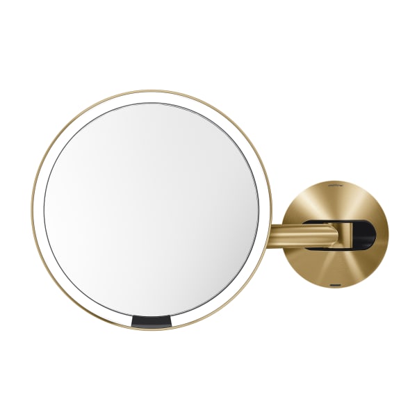 simplehuman Wall Mount Sensor Mirrors, 9-1/8inH x 13-13/16inW x 3-1/8inD, Brass, Hardwired