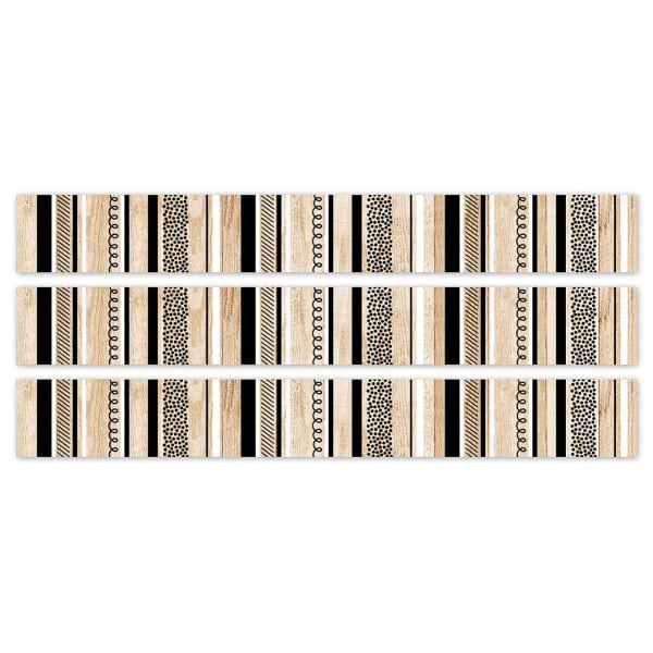 Creative Teaching Press EZ Borders, Stripes And Doodles, 24 Borders Per Pack, Set Of 3 Packs