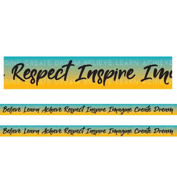 Charles Leonard Rectangle Cut Borders/Trims, Motivational Words, 24' Per Pack, Set Of 2 Packs